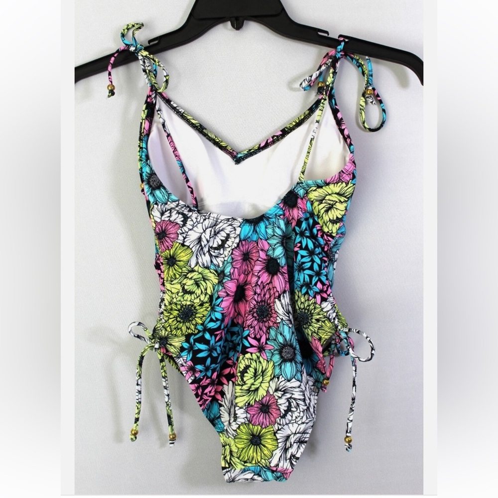 Salt + Cove Multicolor Floral Kids Swim One Piece - Picture 3 of 5